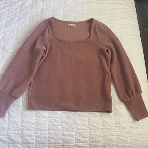 Madewell Ottoman knit ribbed square neck sweater - Medium